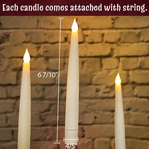 10 Magic Floating LED Candles with Wand Remote – Hanging Halloween Lights & Spooky Party Décor