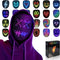 HauntedFinds LED Gesture Sensing Halloween Mask - 50 Color-Changing Faces, Glow in the Dark Skeleton Mask for Halloween Costume Parties