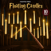 10 Magic Floating LED Candles with Wand Remote – Hanging Halloween Lights & Spooky Party Décor