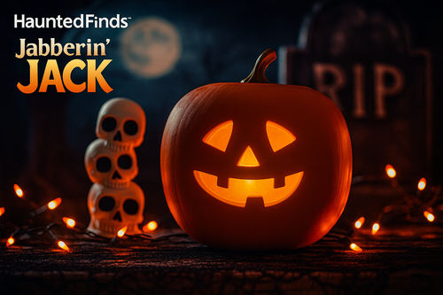HauntedFinds Jabberin Jack Signature Edition – Animated Talking Pumpkin with 8" HD Display & Immersive Audio